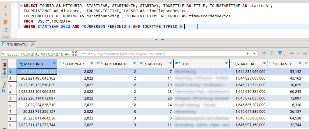 SQL Query Result