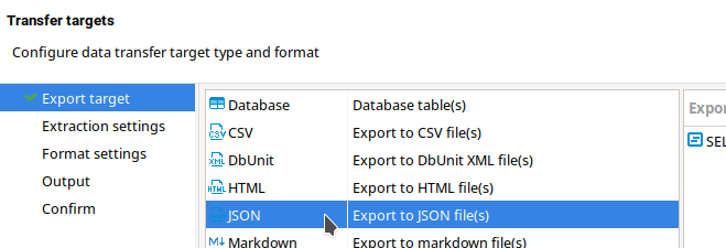 JSON Export