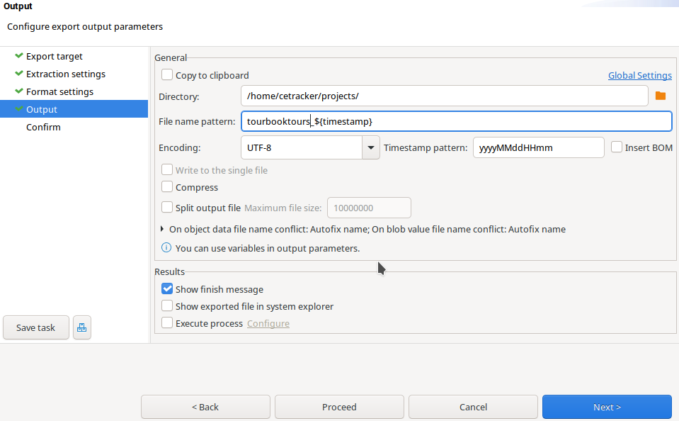JSON Output path
